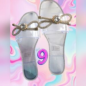 Lauren Lorraine Clear Sandals with Gold Details